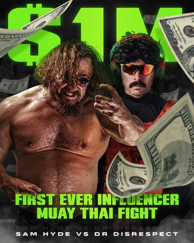 wigger's tweet image. It's OFFICIAL. My *FINAL* fight. Respect to @DrDisrespect for stepping up (I know this is scary). The first ever influencer muay thai fight with the highest stakes yet... $1,000,000.

What car should I buy when I win? (Doc is going to get major CTE and will play video games…