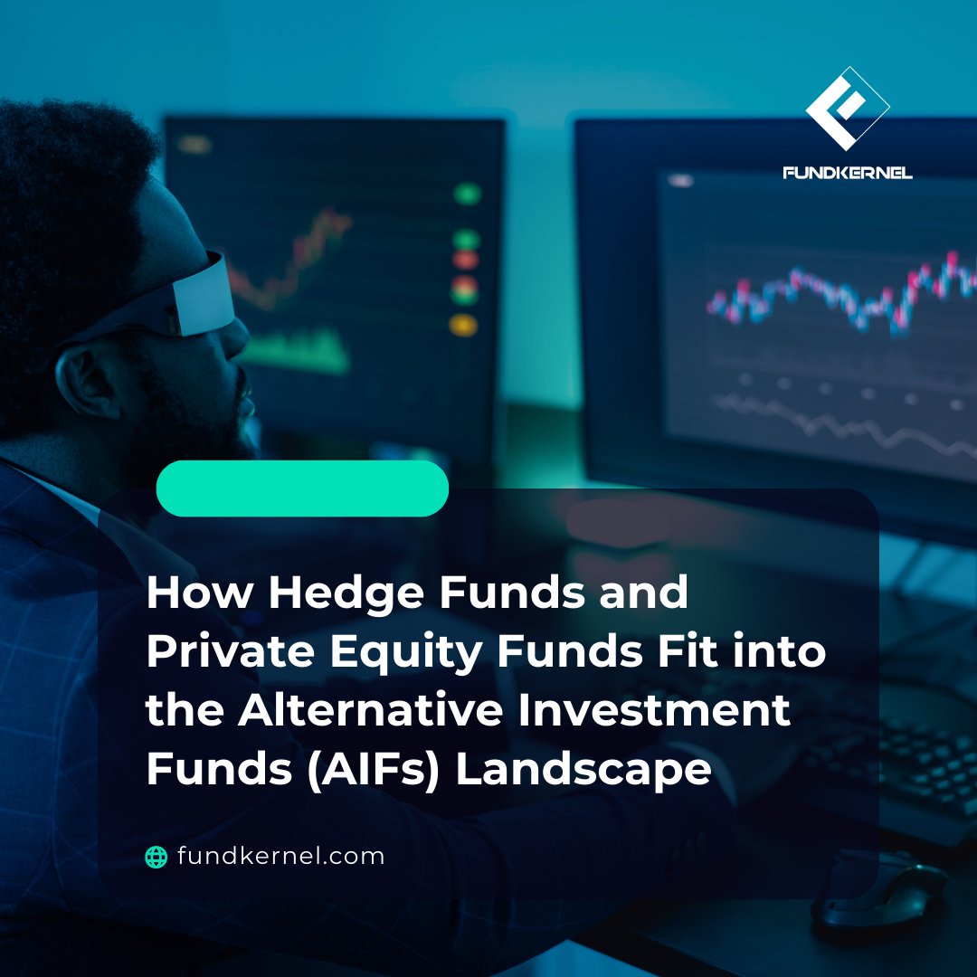 #HedgeFunds and #PrivateEquity play vital roles in alternative investments (#AIFs). These investment vehicles target sophisticated investors, offering diversification and higher returns through alternative strategies. #FundKernel #Fintech #WealthTech #InvestTech