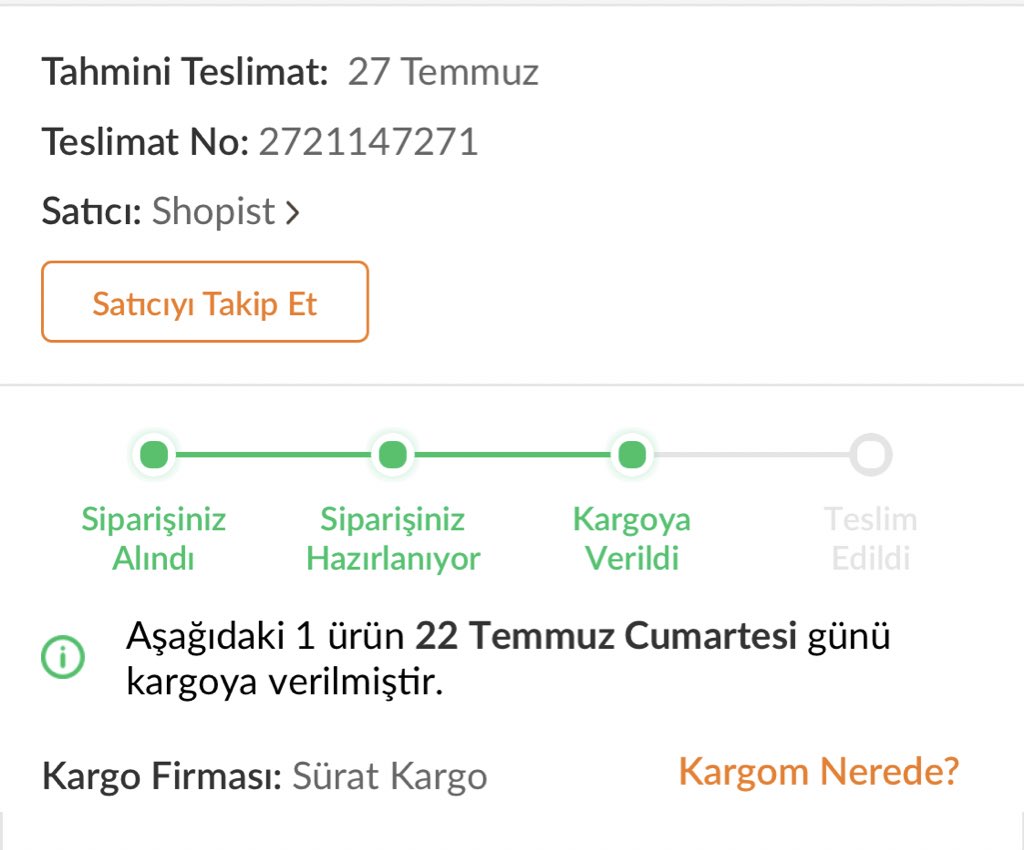 Tekrardan <a href="/SuratKargoTR/">Sürat Kargo</a> 22 temmuzdan beri yolda olan kargom