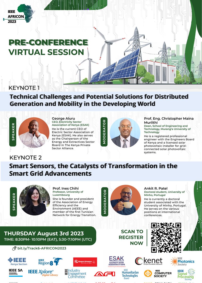 Join the conversation at our pre-conference virtual session and learn from the experts in the power and energy field. 🎯

Date: Thursday, 3rd August 2023
Time: 8:30 PM to 10:10 PM EAT
             5:30 PM to 7:10 PM UTC