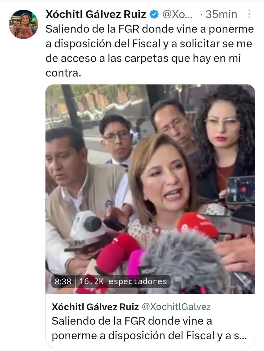 catrina_nortena's tweet image. #Lady1000Millones
🚨 Tiembla @XochitlGalvez como una Gelatina 

Después de que AMLO declaró que ella y su familia se dieron contratos por más de 1,000 MDP, acude a la #FGR para ver de que se le acusa. El que no debe, nada teme. 

Tremendo Jaque Mate de AMLO...👊