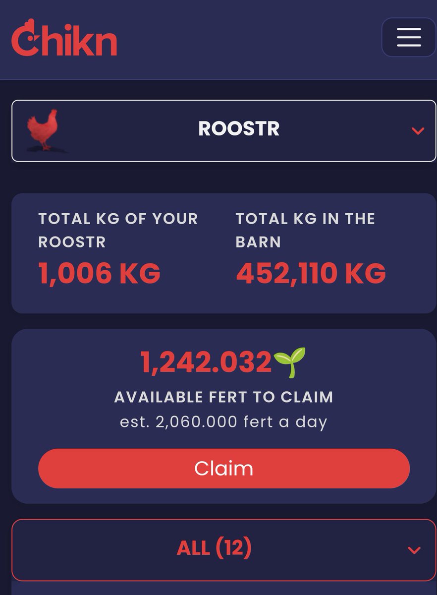 JasonODB's tweet photo. Feels good to hit that 1000kg roost size, 12 @RoostrNFT average 83+kg.
Big boys will be ready for battle when Coq fighting is released.
Now we grind to 2000.
@chikn_nft @avax
#chiknlayegg https://t.co/y0Lbu8lGUL