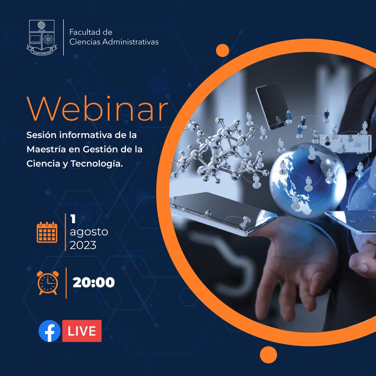 gestioncyt's tweet photo. 📢SESIÓN INFORMATIVA | Conocerás los detalles del proceso de admisión y la oferta de becas para iniciar tus estudios en la Maestría en Gestión de la Ciencia y la Tecnología de la #EPN.
✅ Link del evento: https://t.co/MZWKNKw8Pc
📑Déjanos tus datos 👉https://t.co/2DnBuP5uju https://t.co/4IQjSXD6kO