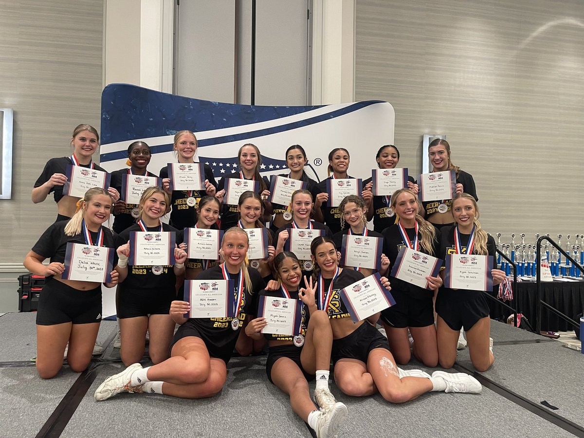 Kennesaw State Cheer (@ksuowlscheer) on Twitter photo That’s a wrap for NCA camp 2023. 
 Leaving camp with a🥇 and 🥈bid to Nationals.
All girl Top gun stunt winners 💪💅
19 All-Americans 🇺🇸
Amazing rally routine, game day performances and more. 
Memories and friendships to last a lifetime! #cheerleading #nca #collegecheer That’s a wrap for NCA camp 2023. 
 Leaving camp with a🥇 and 🥈bid to Nationals.
All girl Top gun stunt winners 💪💅
19 All-Americans 🇺🇸
Amazing rally routine, game day performances and more. 
Memories and friendships to last a lifetime! #cheerleading #nca #collegecheer