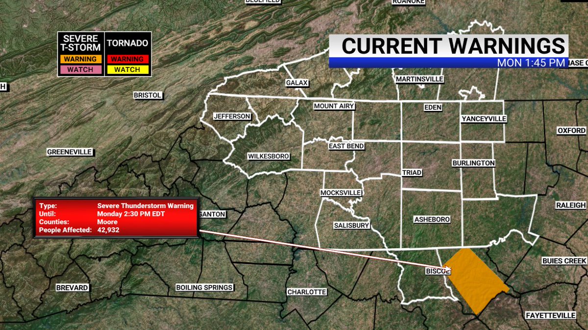 National Weather Service has issued a warning in the FOX8 viewing area....

More info:  myfox8.com/weather/