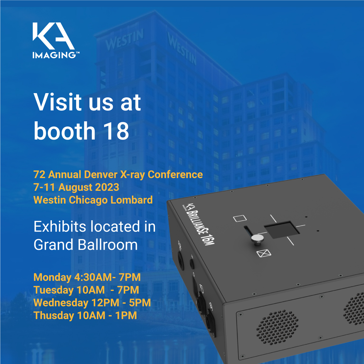 kaimaging's tweet photo. The 2023 Denver X-Ray Conference is next week. Will we see you there? #xrayimaging #xray #DFXM #hardxray #BCDI #diffraction #phasecontrast https://t.co/oeSb2R66Jq