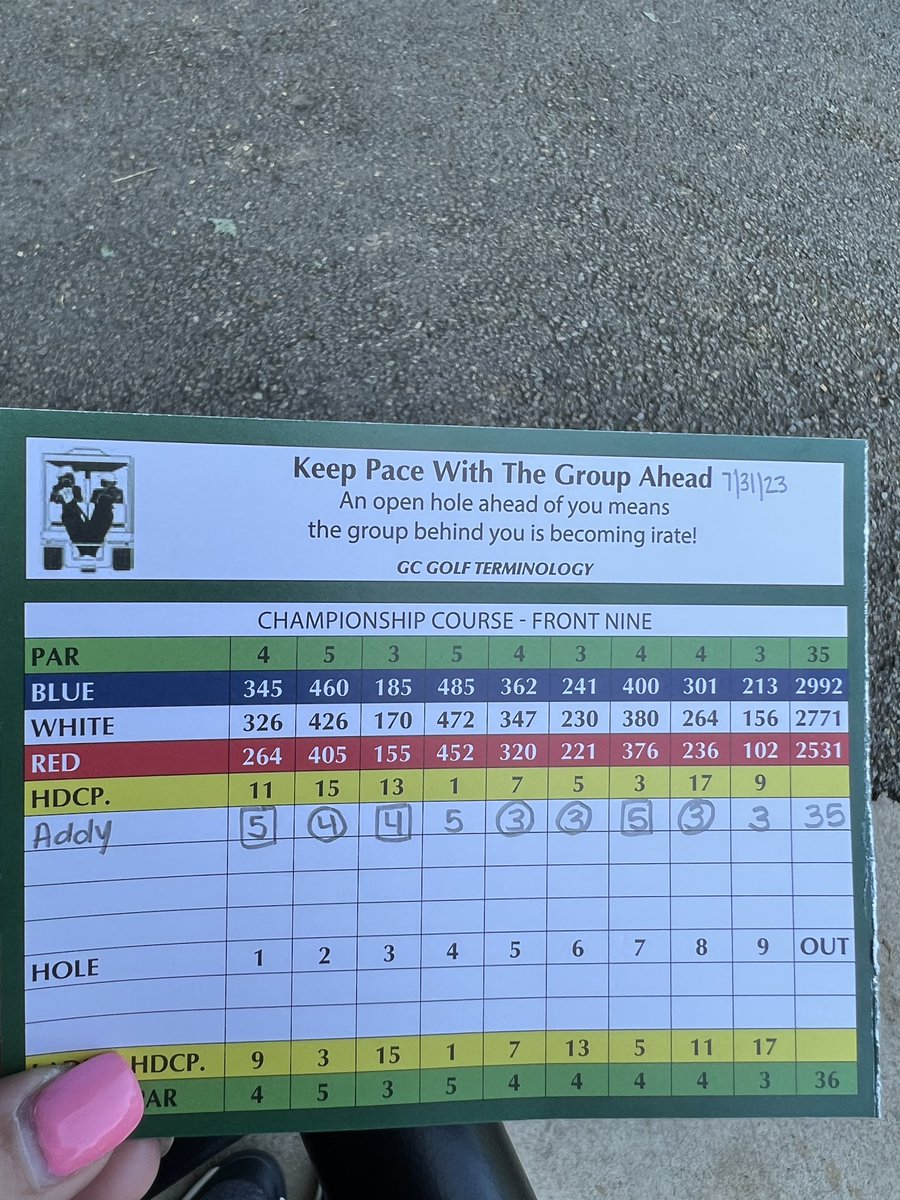 First practice to start off my senior year shooting a 35!!⛳️-1 under⛳️#4birdies  #Crestviewgolfcourse #LetsGo