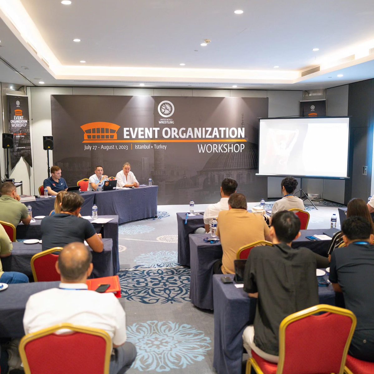 YuriMaier's tweet photo. Termino con éxito el "Event Organization Workshop" que se llevó a cabo en Estambul, Turquía, los últimos 4 días, en el marco del Campeonato Mundial U17. Con la participación de 11 países (Argentina, Croacia, Finlandia, Francia, Marruecos, Corea, Turquía, Jordania, Serbia, Grecia y Kirguistán) que albergarán los eventos más importantes de nuestro deporte este año y en los próximos. Muy agradecido por el apoyo brindado por la Federación Nacional de Lucha Olímpica de Turquía y por la confianza de la United World Wrestling en mi trabajo.
/
The "Event Organization Workshop" that took place in Istanbul, Turkey, during the last 4 days, within the framework of the U17 World Championship, ended successfully. With the participation of 11 countries (Argentina, Croatia, Finland, France, Morocco, Korea, Turkey, Jordan, Serbia, Greece, and Kyrgyzstan) that will host the most important events of our sport this year and in the coming years. Very grateful for the support given by the National Wrestling Federation of Turkey and for the confidence of the United World Wrestling in my work.

#WrestleIstanbul
@wrestling
@uwwamericas
@TRguresFed