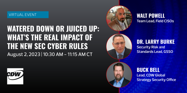 Join me this Wednesday at 10:30 AM CT for a lively discussion on the new SEC cyber rules, the major differences between the draft and final publication, and what security leaders should be doing today to prepare. dy.si/PispVM2