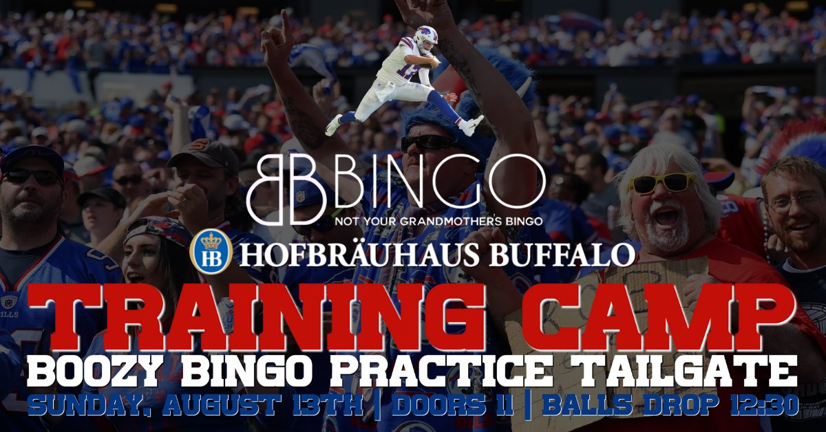 Hey, ey, ey , ey! Let's GO Buffalo! 
Click here for more info: fb.me/e/3zbGChUWC

#buffalo #buffalobills #billsmafia #trainingcamp #boozybingo #hofbrauhaus #hofbrauhausbuffalo #sevenonesix