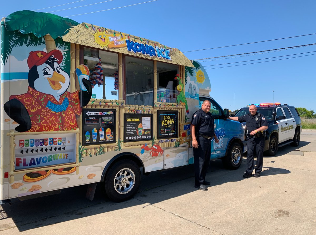 Come chill with OPD and <a href="/KONAICE/">Kona Ice</a> on Tuesday August 8th from 10-11:30am at Two Trails Park to celebrate the end of summer! We will pay for the first 200 kids sno cones. More info: fb.me/e/XKzHRh2T <a href="/CityofOlatheKS/">City of Olathe, Kansas</a> <a href="/olathectc/">Olathe CTC</a> <a href="/OlatheFire/">Olathe Fire Dept.</a>