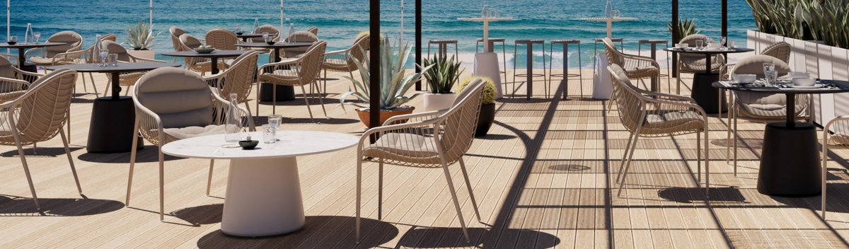 The Sandcastle Collection, designed by <a href="/jonespartner/">jonespartner</a>  Product Design Studio for PAVILION includes a series of tapered cylinders reminiscent of sandcastles built along a coastline

Learn more: lnkd.in/e8ctmv4

Contact us: Info@CasualFurnitureAssociates.com | 305-235-4228