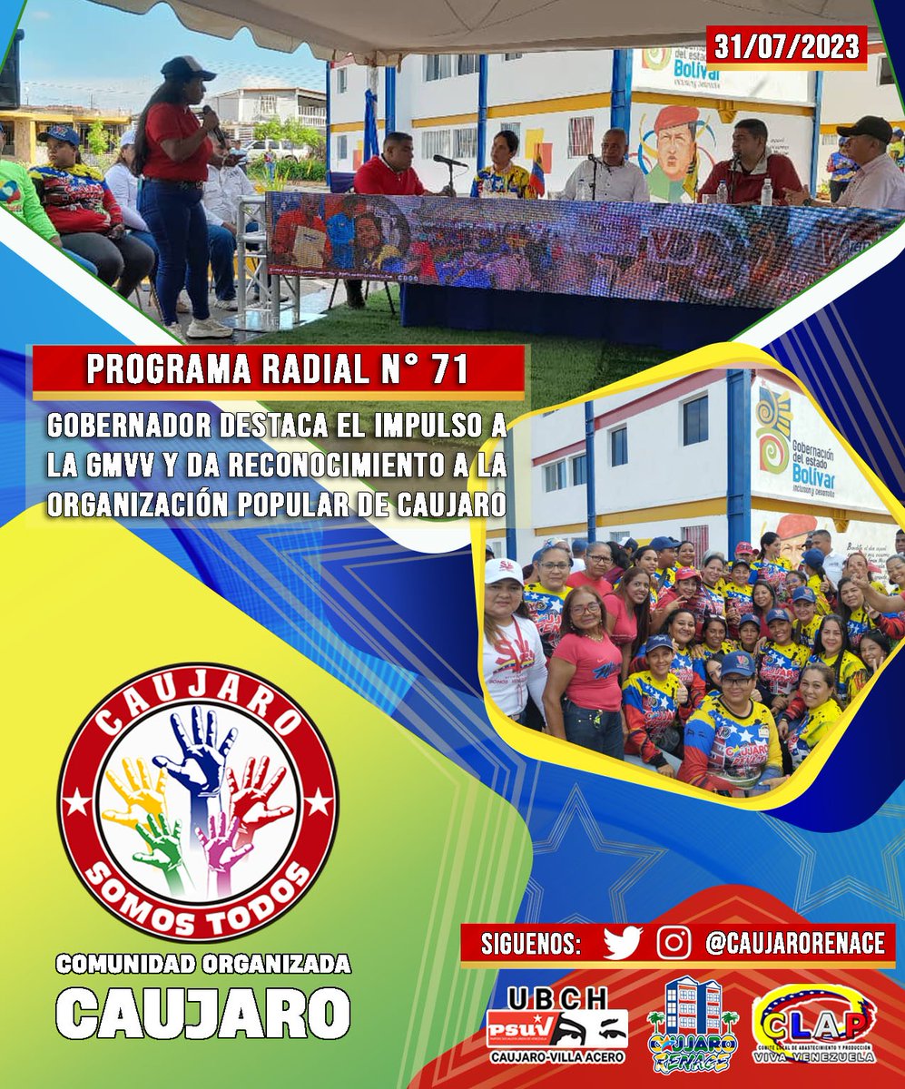 CaujaroRenace's tweet photo. #31Julio PROGRAMA RADIAL DEL GOBERNADOR @amarcanopsuv EN URBANISMO #CAUJARORENACE DESTACA EL IMPULSO DE LA #GMVV Y EL RECONOCIMIENTO A LA ORGANIZACIÓN POPULAR, además @Hidrobolivar_ anunció acciones para mejorar el suministro de agua en Caujaro y Villa Acero #MaduroTieneUnBeta https://t.co/prKpYeZthn