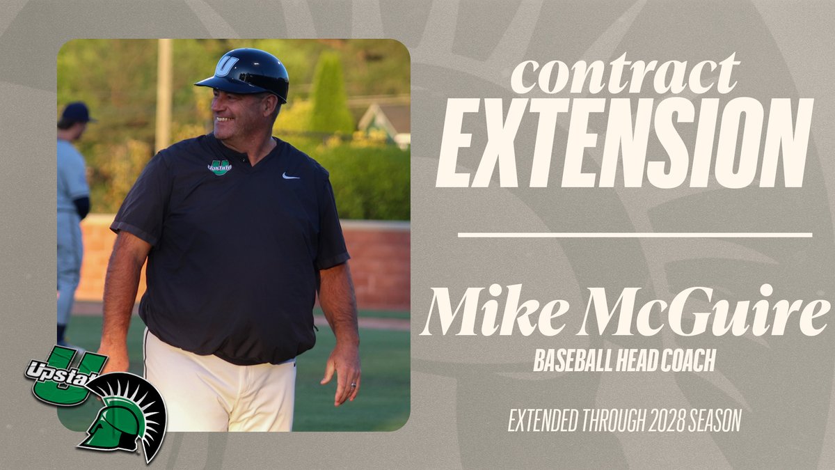 Head coach Mike McGuire inked a contract extension through 2028.

He's led Upstate to the winningest three seasons in program history (110 wins) as he is one of five D1 coaches to win 35+ games in each of the last six full seasons.

🔗 | fal.cn/3AkZR

#SpartanArmy ⚔️