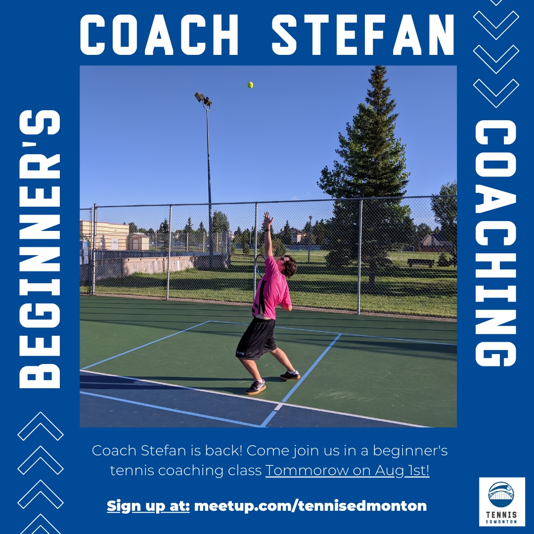 Have you ever wanted to learn how to play tennis, but never had the opportunity? Join Coach Stefan at Mill Woods Tennis Courts to learn how to play tennis! 

The cost of this program is 15$ per hour. Join fast, the space is limited!

[Register]
meetup.com/tennisedmonton…