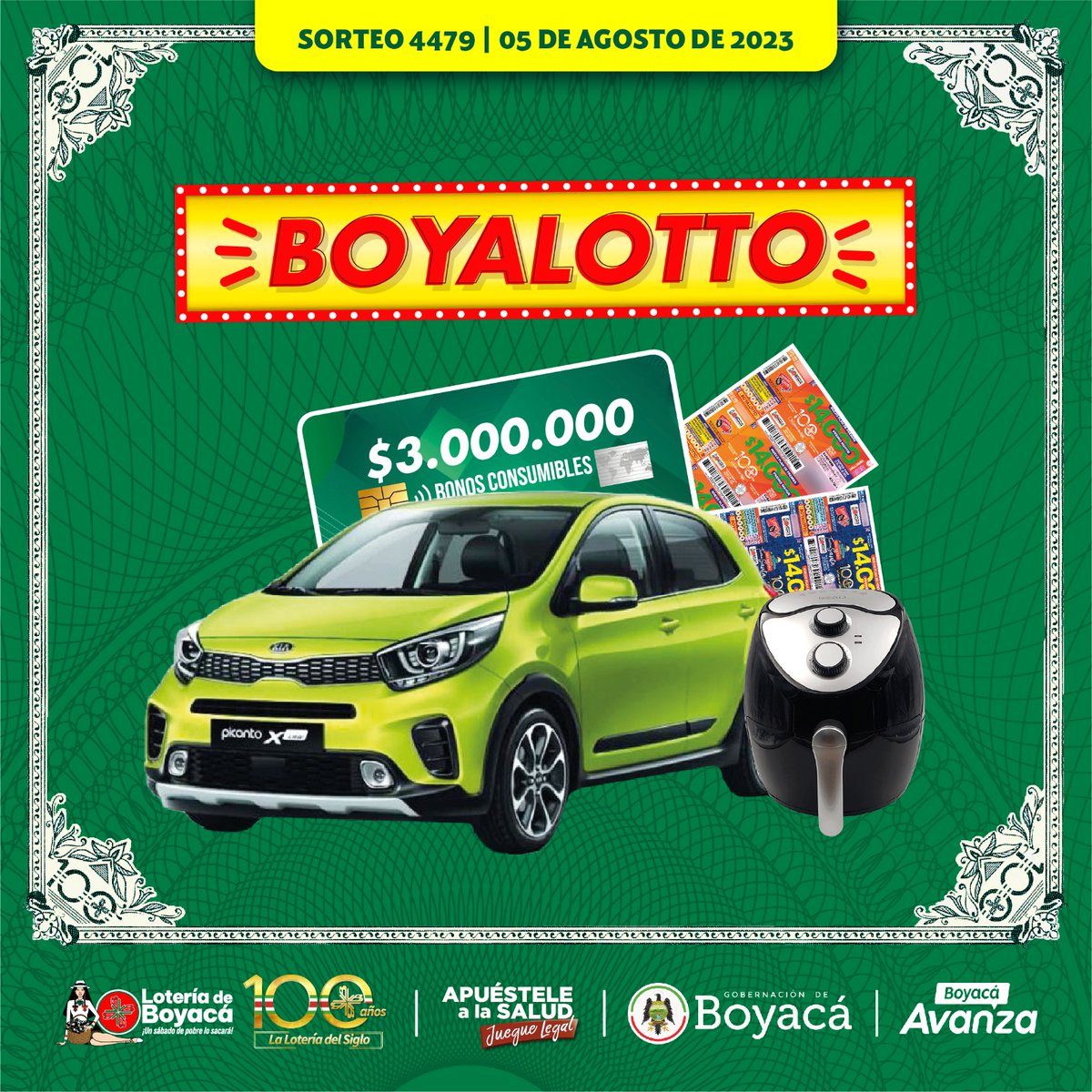 LoteriadeBoyaca's tweet photo. 🍀"Celebramos a Nuestros Héroes y Heroínas"🦸🏻‍♂️🦸🏽‍♀️ 

🤞🏻💰#Agosto te sonríe con la #Suerte de ganar miles de premios 🎁 sorprende a esa persona que hace de tus días algo mejor ✨️

#BilleteVerde #Héroes 
#LaLoteríaDelSiglo #ElMayorDeColombia  #Historia #UnSiglo @rafarojasazula https://t.co/5HSz5pSmwE