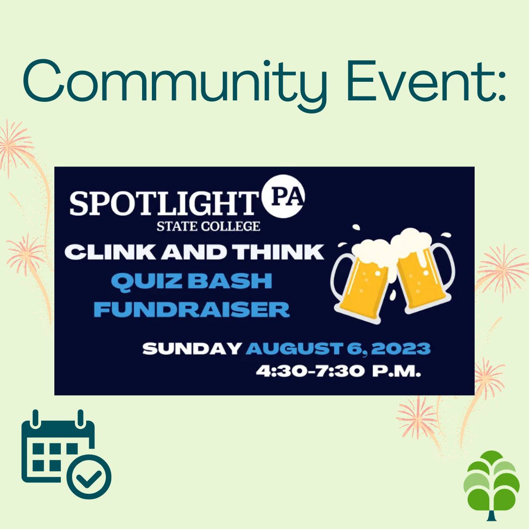 Join <a href="/SpotlightPA/">Spotlight PA</a> for its Click and Think Quiz Bash to celebrate the one-year anniversary of its State College bureau! This event will include PA trivia and will be held on August 6 from 4:30-7:30 p.m. at Axemann Brewery.

Learn more and buy tickets here: spotlightpa.org/news/2023/06/p…