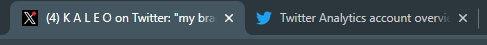CryptoKaleo's tweet photo. The analytics tab still has the blue bird

The X looks even worse when you put the two of them next to each other https://t.co/toBov2L8Fz