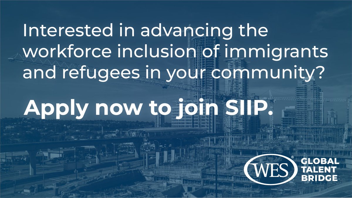 WESGlobalTalent's tweet image. Accepting proposals! Join a network of communities working to advance meaningful efforts focused on internationally educated immigrants &amp;amp; refugees through the WES Global Talent Bridge #SIIP! 

Submit by August 23:  impact-wes.org/siip-app 

#WorkforceInclusion
#ImmigrantInclusion