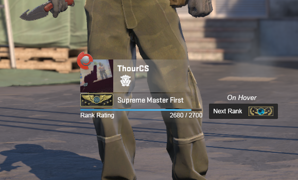 ThourCS2's tweet photo. 🚨 CS2 - Rank Rating UI Concept

If you could view your current Rank Elo and the Elo required to reach your next rank by simply hovering over your current Rank Rating, similar to how @FACEITcs displays the Elo for the next level.

Let me know what you think about this 🧐