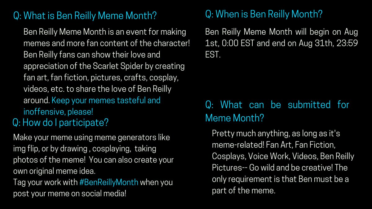 BenReillyMonth's tweet photo. It's BEN REILLY 🎊MEME MONTH🎊!  Are you ready to be the Meme Champion?

Tag your posts with #BenReillyMonth to be the champion!  

#AcrossTheSpiderVerse #SpiderMan #BenReilly https://t.co/kNboMQxYHf