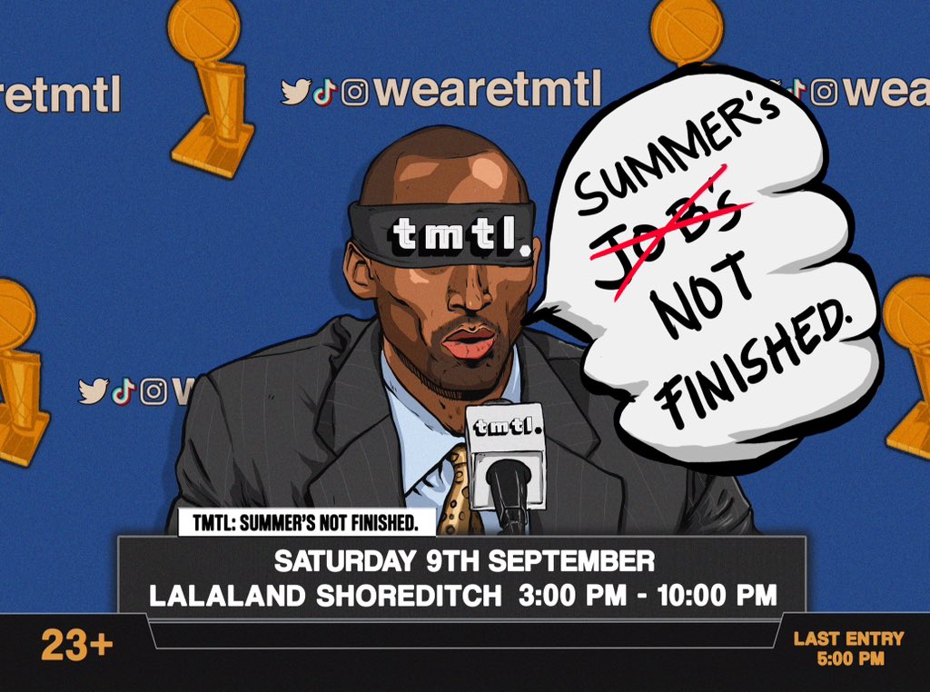 wearetmtl's tweet photo. summer’s not finished until we say so. 

join tmtl. for our official launch party at lalaland, shoreditch on 09.09.23. 

Tickets: https://t.co/BHKaO3D9SH https://t.co/1Zjd4tG7Dp