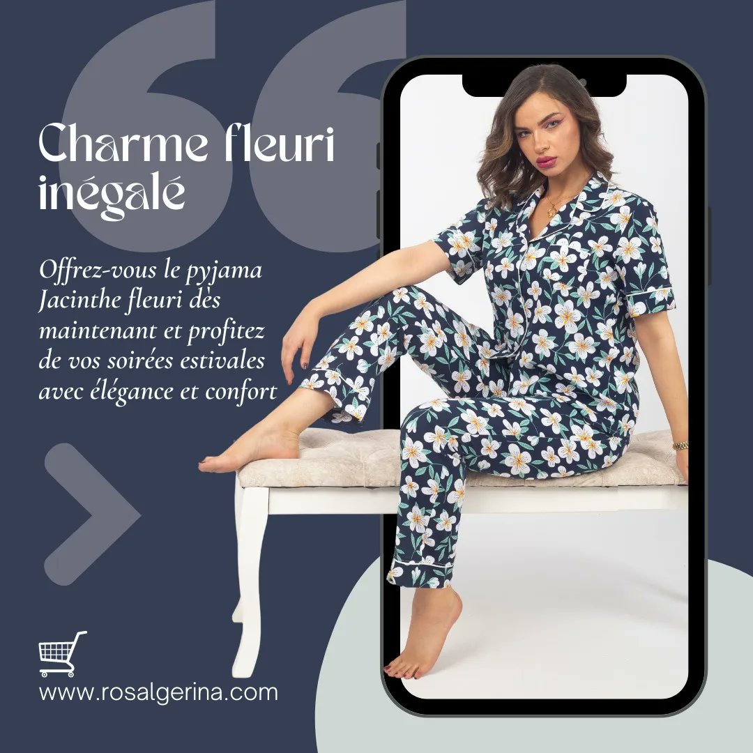 RosAlgerina's tweet photo. Offrez-vous le pyjama Jacinthe fleuri dès maintenant et profitez de vos soirées estivales avec élégance et confort!
#جزاي #dz #alg #fashion #pyjama #instagram #style https://t.co/Fu7I3Hu8Hv