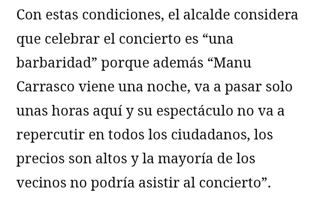 becroqueter's tweet photo. Tremendo lo del nuevo equipo de gobierno. A un mes del concierto, no sabemos si va a realizarse y, lo que es peor, quién se hará cargo de la devolución del dinero de las entradas.
La nueva excusa del alcalde es incalificable 🤦‍♀️🤐 https://t.co/uJRDDgQIx6