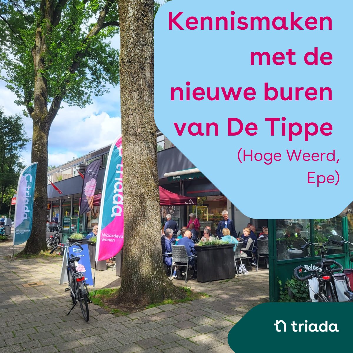 triadaverhuurt's tweet photo. Half september krijgen de bewoners van De Tippe (Hoge Weerd Epe) de sleutel van hun appartement. Op 25 juli kwamen ze alvast kijken en de maten opmeten. Na afloop trakteerde Triada de nieuwe buren bij café Eureka, een gezellige kennismaking!
#nieuwehuurwoning #hogeweerdepe https://t.co/aBdGNfjSTr