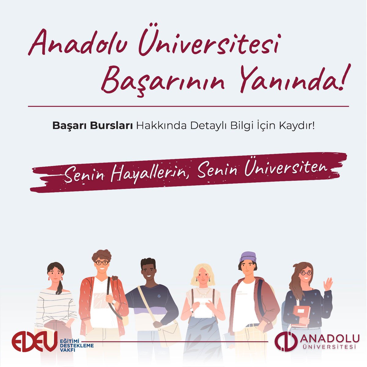 Anadolu_Univ's tweet photo. Eğitimi Destekleme Vakfı (EDEV) Anadolu Üniversitesi Başarı Bursları ile Üniversiten başarının yanında
Karşılıksız burs olanakları için
https://t.co/rV4hV1lvRy adresini ziyaret edebilirsiniz.
#AnadoluÜniversitesi #EDEV #TercihimAnadolu #Burs #yks2023tayfa https://t.co/8K4hH6dH2D