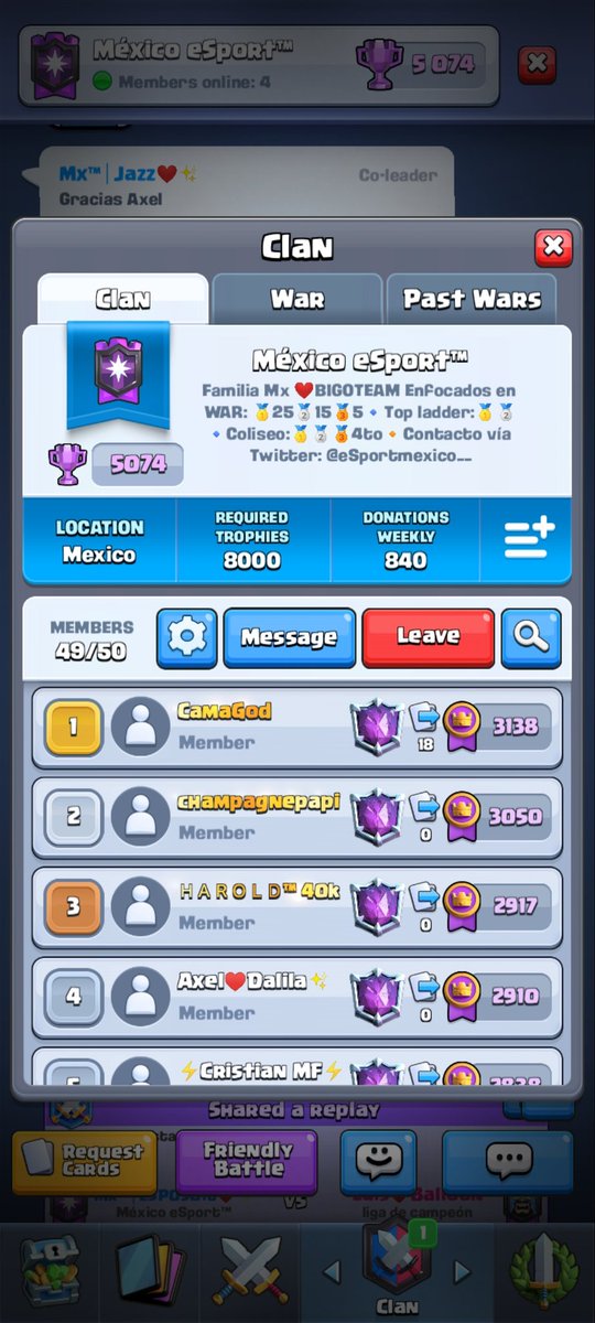 CRL_ESPOSO16's tweet photo. Seguimos buscando a los mejores jugadores para war, interesados DM con su tag, aun hay posibilidad de participar por Ladder y Coliseo 💸💸💸💸👀 

#ClashRoyale #top https://t.co/HTlGAFOg4J