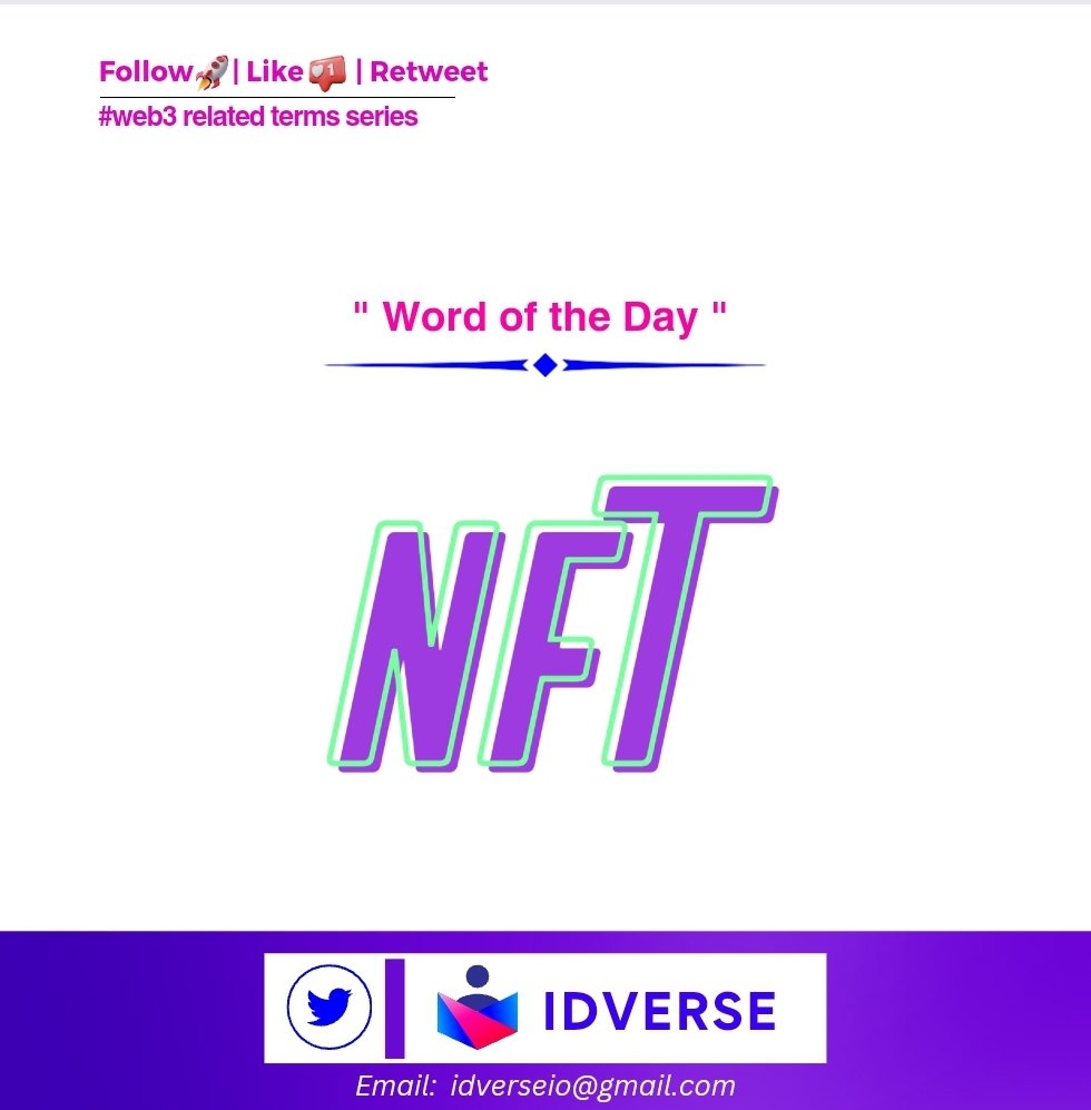 idverse23's tweet photo. "NFT" (Non-Fungible Token) in #Web3 and #Blockchain! 🎨💎 https://t.co/xzvFSbdSD9