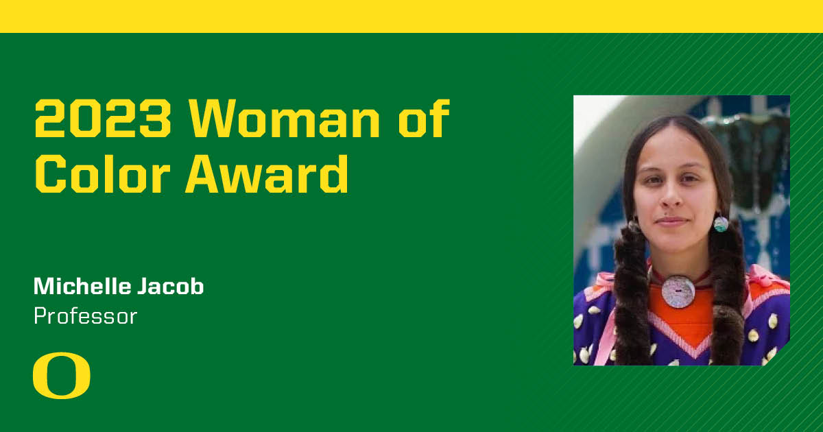 Congratulations to Michelle Jacob, professor of Indigenous Studies and director of the Sapsik’ʷałá Teacher Education Program in the College of Education, for receiving the 2023 Zenobia Lawrence Hikes Woman of Color in the Academy Award. <a href="/uoeducation/">University of Oregon College of Education</a>  fal.cn/3Al3S