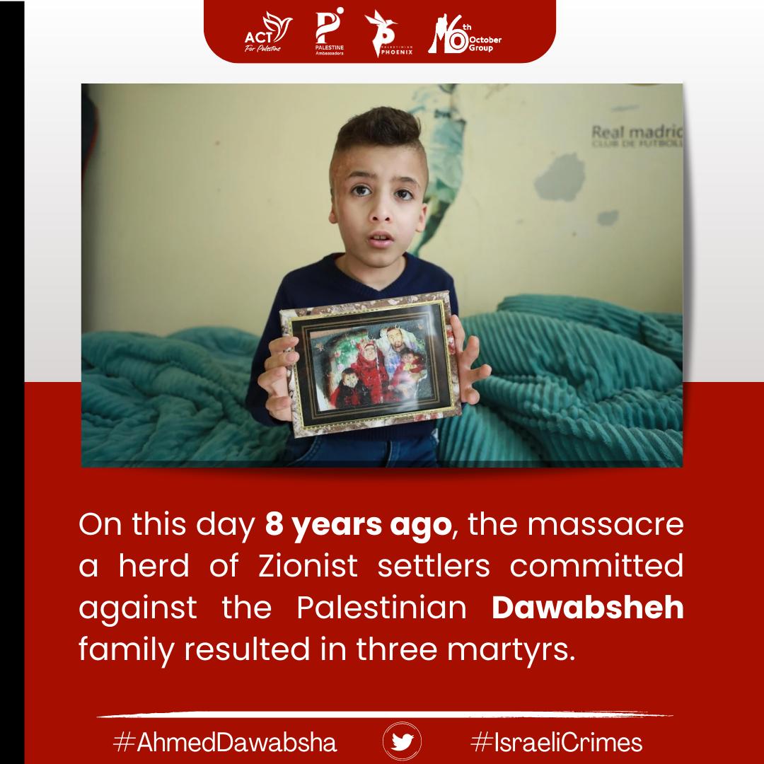 D3a_n_h's tweet photo. #NeverForget
#IsraeliCrimes
#AhmedDawabsha https://t.co/WcEN1h9yVv