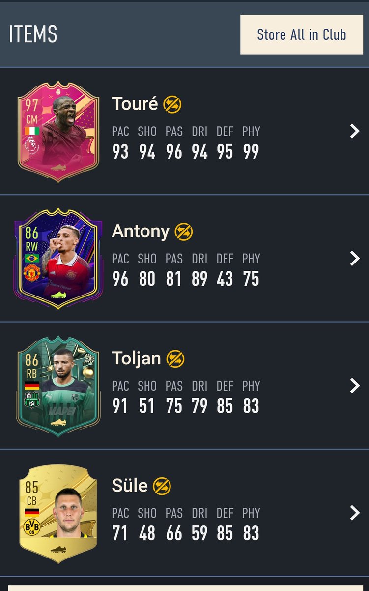 razza_699's tweet photo. I've just packed Futties Yaya Toure untradeable 😱😱. Possibly my best pack luck this year 🙌🙌 #fut23 #fif23 #ultimateteam https://t.co/V6KPVOq369