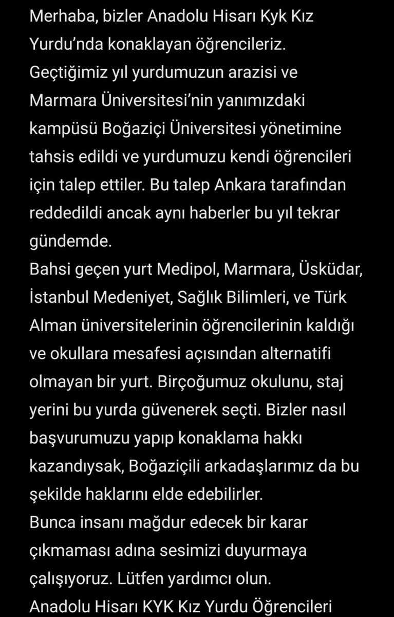 melekbeO's tweet photo. Bu konuyla ilgili açıklama bekliyoruz @KYK_DESTEK @GSBdestek  
#anadoluhisarıkyk https://t.co/svb8LaPCxh