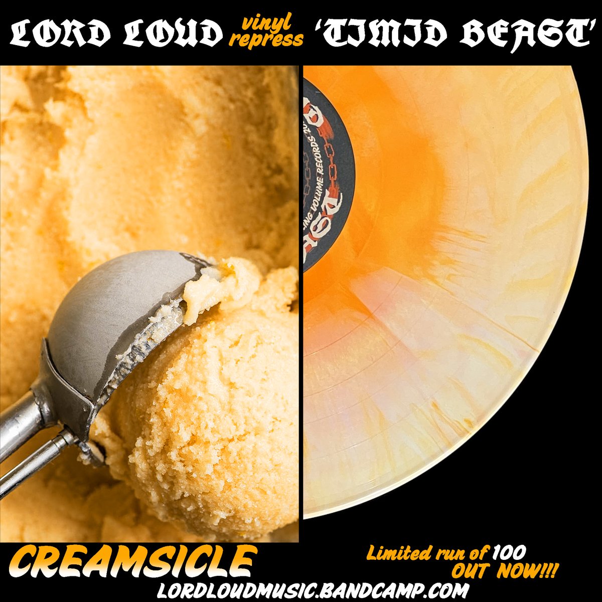 lordloudmusic's tweet photo. So smooth, so creamy. Dairy-free, but rich in drum fills and riffs. Creamsicle 𝕿𝖎𝖒𝖎𝖉 𝕭𝖊𝖆𝖘𝖙 vinyl available on our Bandcamp 🍦🍨 👀 https://t.co/0zJ7Omjljt