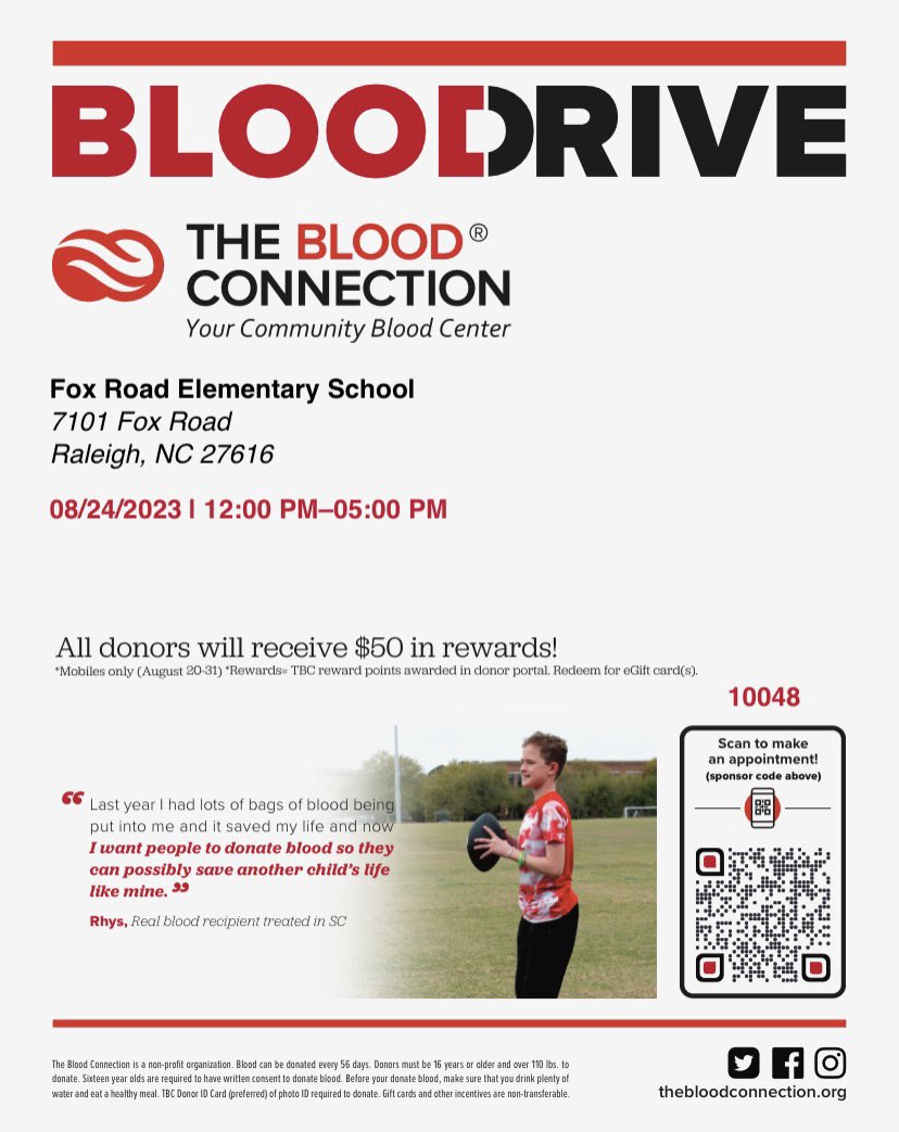 Get ready to give back and save a life!! Earn a $50 gift card for your donation. See you August 24th from 12:00-5:00 PM. 🩸