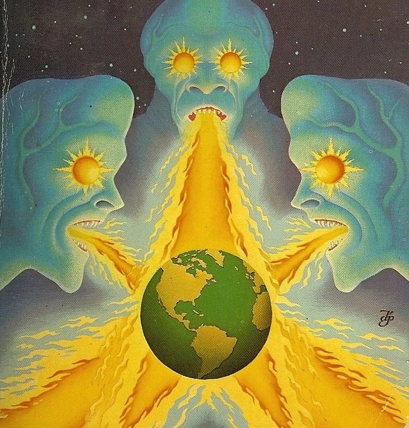 Esta ilustración setentera de Don Ivan Punchatz representa a cabalidad esta atmósfera de atorramiento rostizante que vivimos. (via <a href="/70sscifi/">70s Sci-Fi Art</a>)