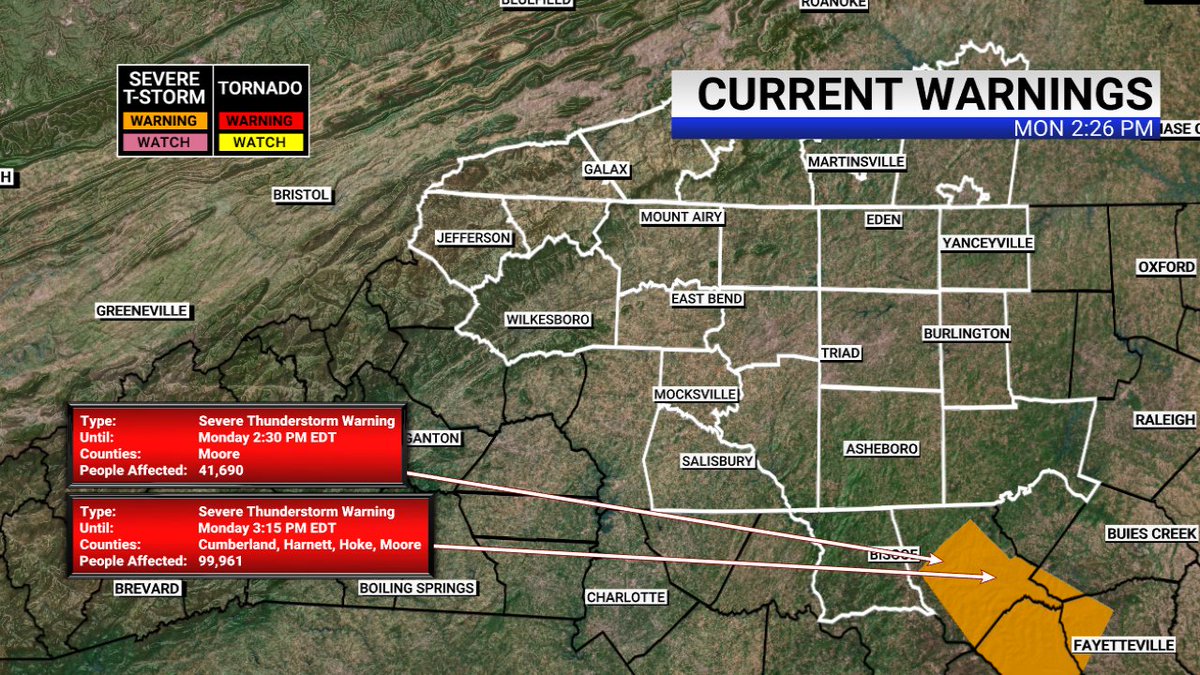National Weather Service has issued a warning in the FOX8 viewing area....

More info:  myfox8.com/weather/