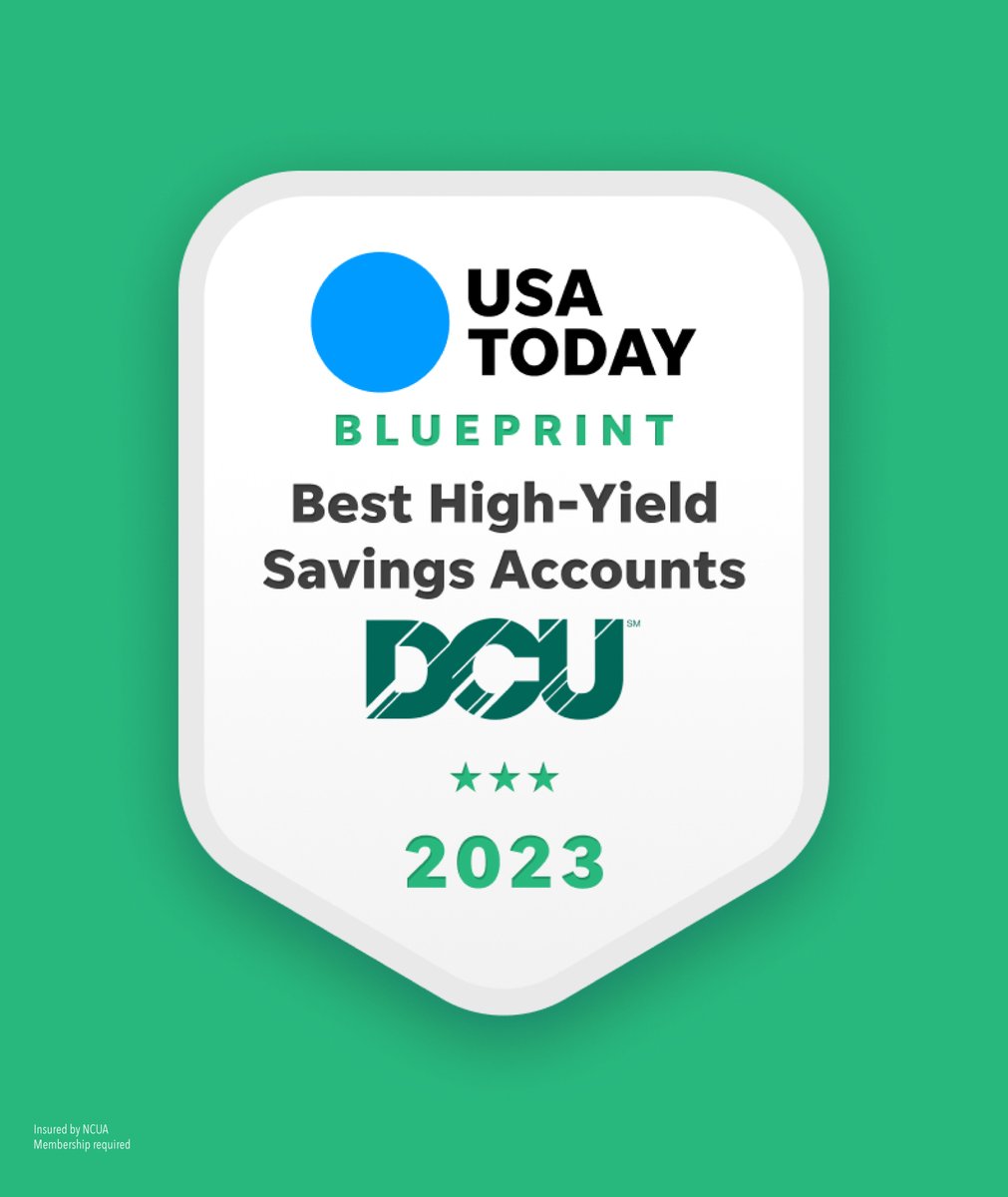 DCU’s Primary Savings Account was named to <a href="/USATODAY/">USA TODAY</a> BluePrint’s ‘Best High Yield Savings Accounts for July 2023!’ It received 4.8/5.0 stars for no fees &amp; a competitive annual percentage yield (APY) on balances up to $1,000!

Find out more at: ms.spr.ly/601498ICM.