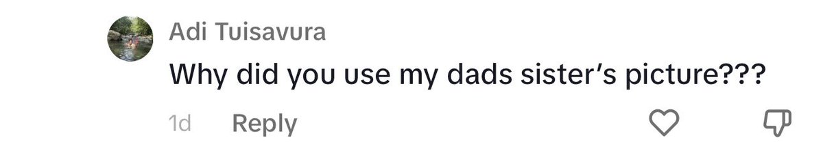 And she has yet to reply to me lmaooo i mean i just am genuinely curious as to why she didn’t use her own relatives and went to google PCC photos instead lmao😂