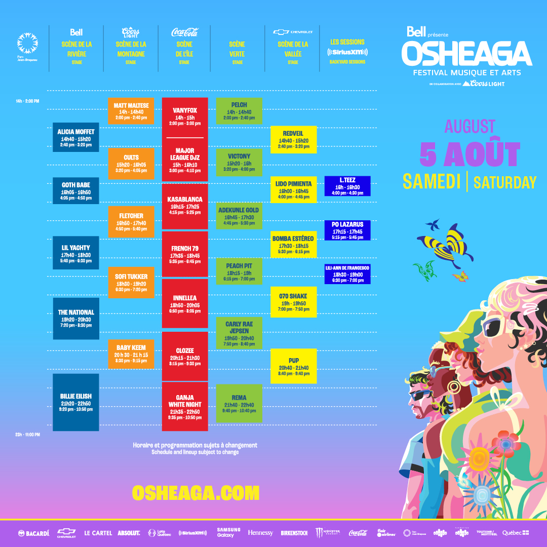 Osheaga schedule