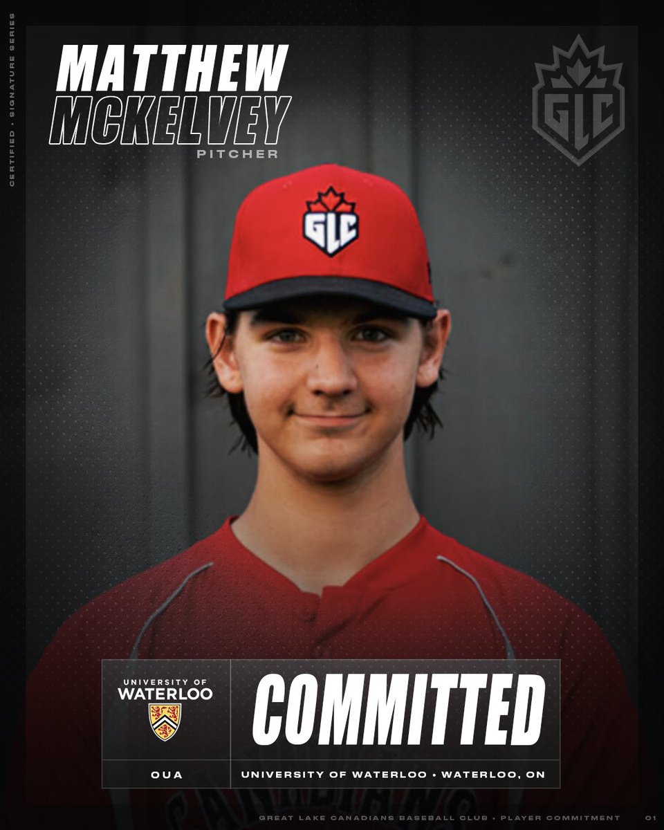 GLCanadians's tweet image. Congrats to GLC RHP Matt Mckelvey on his commitment to the University of Waterloo! @wloobsb