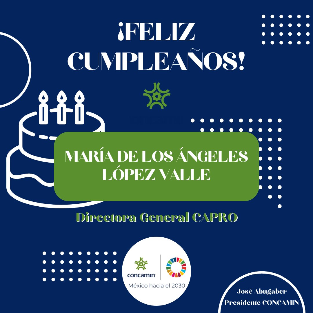 abugaberjose's tweet photo. Muy feliz cumpleaños a María de los Ángeles López, directora general de #CAPRO. Espero que disfrutes tu día en compañía de tu familia y amigos. Te deseo lo mejor. Recibe un gran abrazo. https://t.co/TM8ZxRejM0