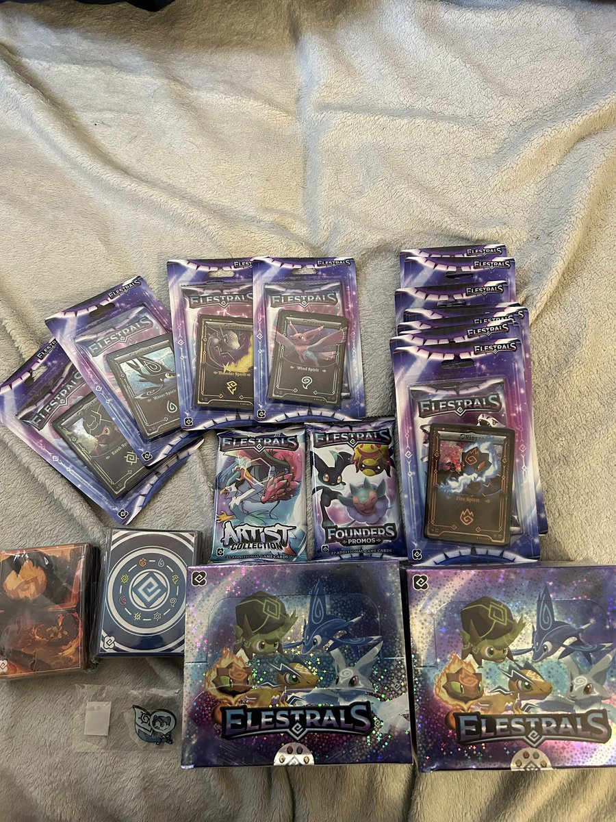 RageYoder's tweet image. Got my @Elestrals Kickstarter package! Super excited to rip these packs open and start playing a new TCG! Is it obvious which deck I’m most excited to start playing?