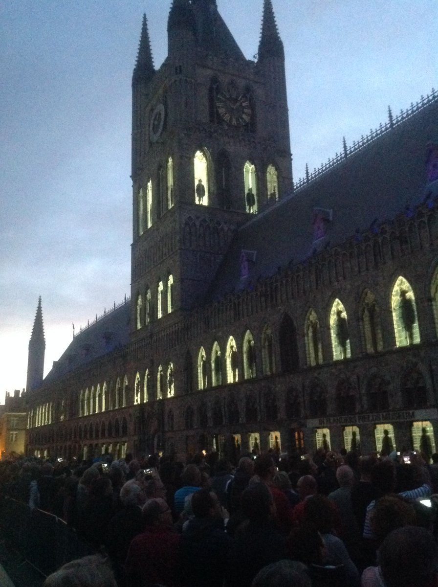 TerryWhenham's tweet image. Incredible memories from #Passchendaele Centenary in 2017. To see the Cloth Hall lit up with those images was a sight I will never forget. #Ypres #WW1