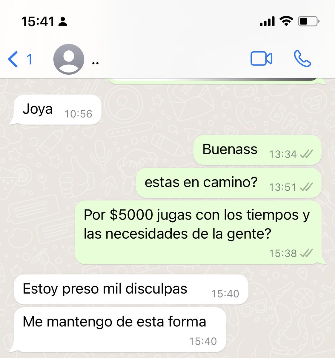 Me estafó 👎 pero me pidió disculpas 🥲