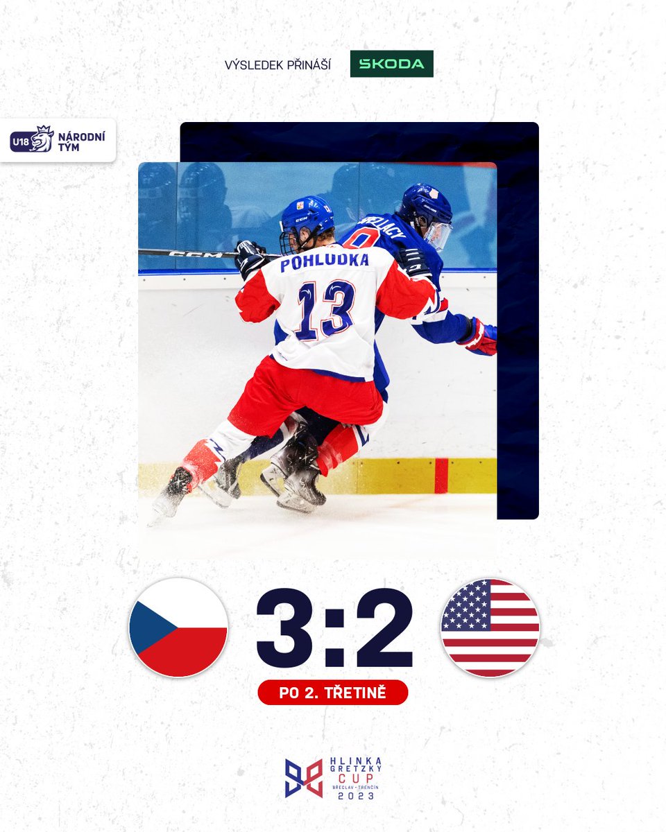 Po druhé periodě držíme jednogólový náskok 👊 Hoši, do toho! ⚔️

📸 Jan Beneš

#HlinkaGretzkyCup | <a href="/HlinkaMemorial/">Hlinka Gretzky Cup</a>