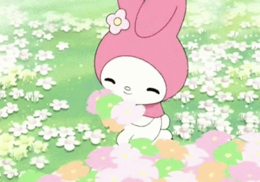 heartipink's tweet image. my melody in a flower field